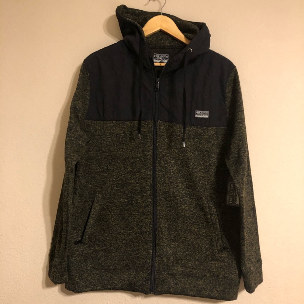 Free Nature Two Tone Zip Up Hoodie Men's
